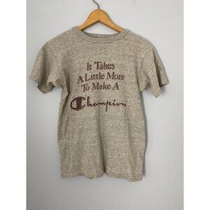 Vtg Champion Spellout T-shirt, Size S, It Takes a Little More to Make a Champion